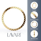 14K Ribbed Nose Hoop - 20G