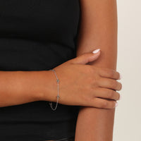 Birthstone Station Bracelet in Sterling Silver