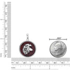 Round Eagle Pendant in Brown Obsidian and Serling Silver