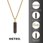 Tiger Eye Pendant in Yellow Gold Plated Sterling Silver