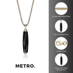 Men's Black Onyx Pendant in Yellow Gold Plated Sterling Silver