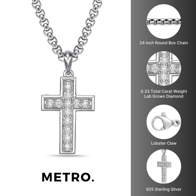 Beveled Edge Pendant in Sterling Silver