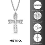 Men's Lab Grown Diamond Cross Pendant in Sterling Silver (1/2 ct. tw.)