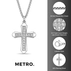 Men's Lab Grown Diamond Flared Cross Pendant in Sterling Silver (1/2 ct. tw.)