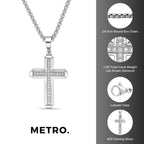 Men's Lab Grown Diamond Cross Pendant in Sterling Silver (1 ct. tw.)
