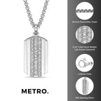Men's Lab Grown Diamond Dog Tag Pendant in Sterling Silver (1/3 ct. tw.)