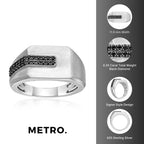 Men's Black Diamond Ring in Sterling Silver (1/4 ct. tw.)