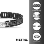 American Flag Bracelet in Black Ion-Plated Stainless Steel