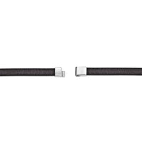 Brown Leather Bracelet with Tiger Eye Bar in Sterling Silver, 8.5"