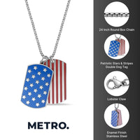 American Flag Dog Tag in Stainless Steel