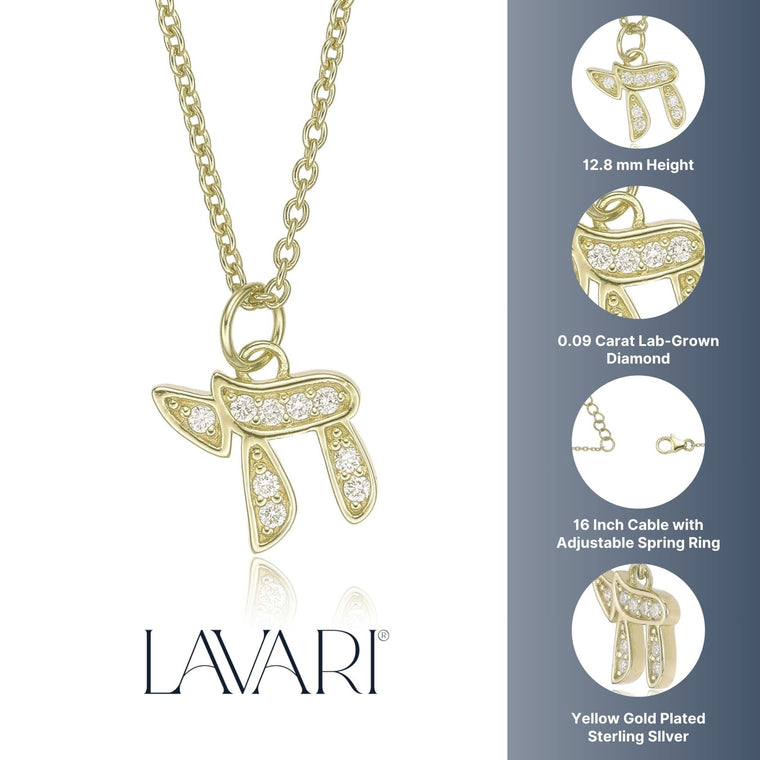 Lab Grown Diamond Chai Necklace Pendant