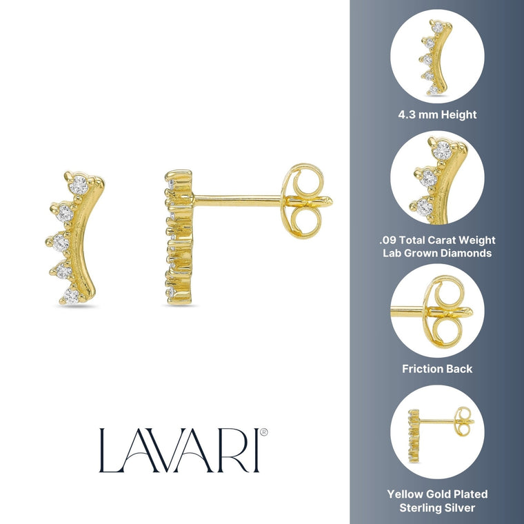 Lab Grown Diamond Spike Climber Earrings