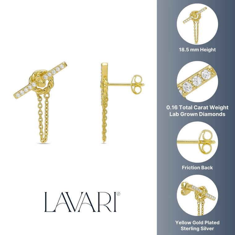 Lab Grown Diamond Toggle Dangle Earrings