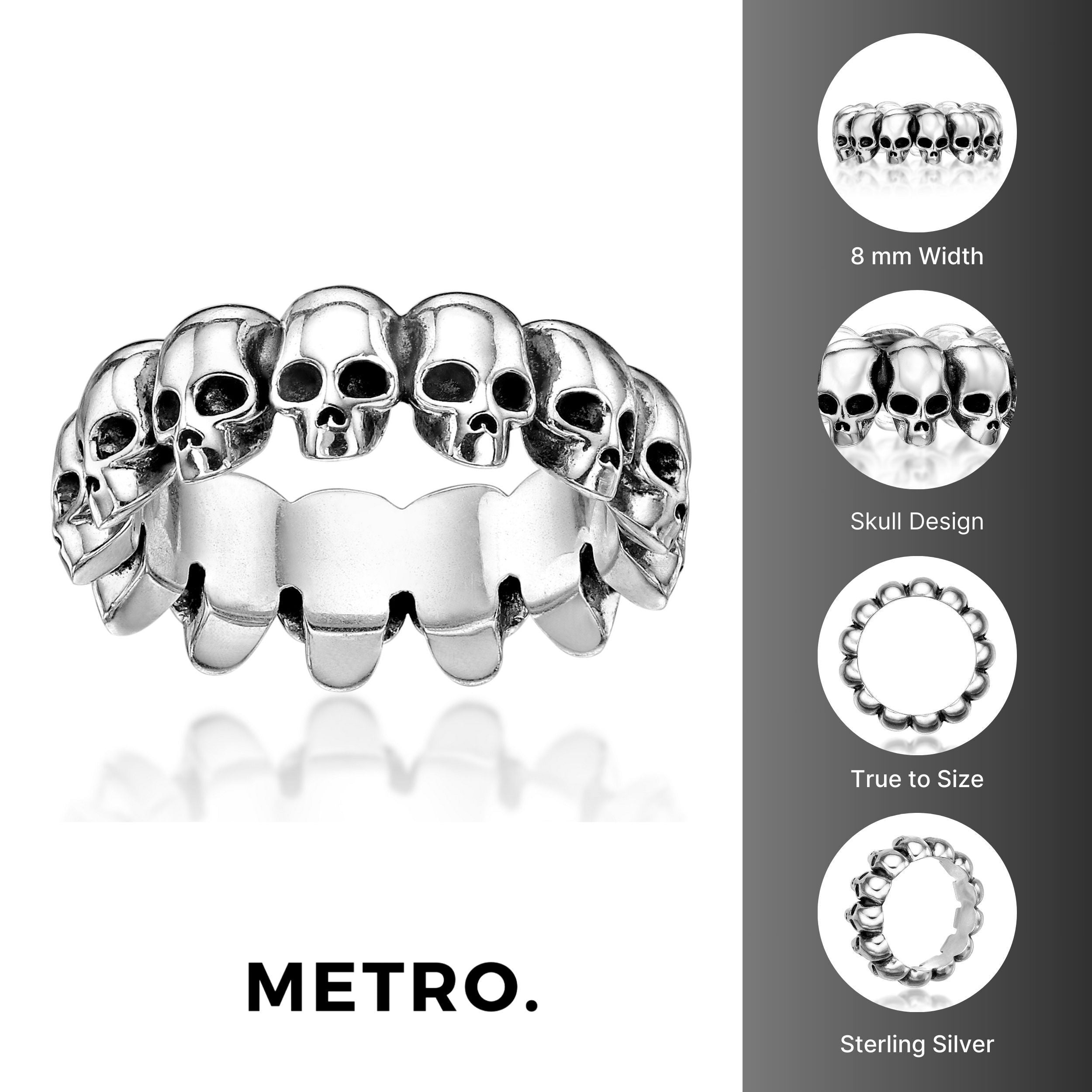 Men's Skull Ring in Sterling Silver