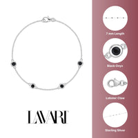 Birthstone Station Bracelet in Sterling Silver