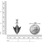 Men’s Arrowhead Pendant with Black Spinel in Sterling Silver