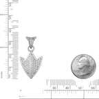 Men's Arrowhead Pendant with Lab-Created White Sapphire in Sterling Silver