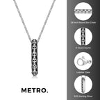 Men's Skull Pendant with Howlite Accent in Sterling Silver