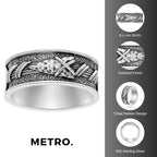 Men's Arrowhead Band in Oxidized Sterling Silver