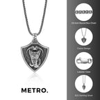 Cobra Shield Pendant in Sterling Silver