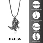 Black Spinel Eagle Pendant in Sterling Silver