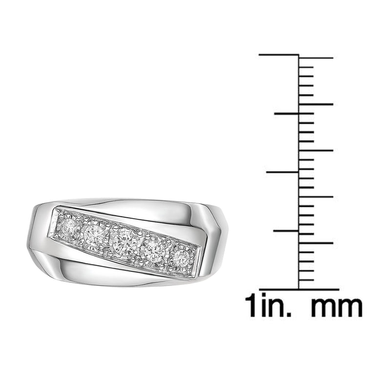 Men's Lab Grown Diamond Ring in Sterling Silver (1/4 ct. tw.)