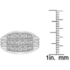 Men's Three-Row Lab Grown Diamond Statement Ring in Sterling Silver (1/3 ct. tw.)