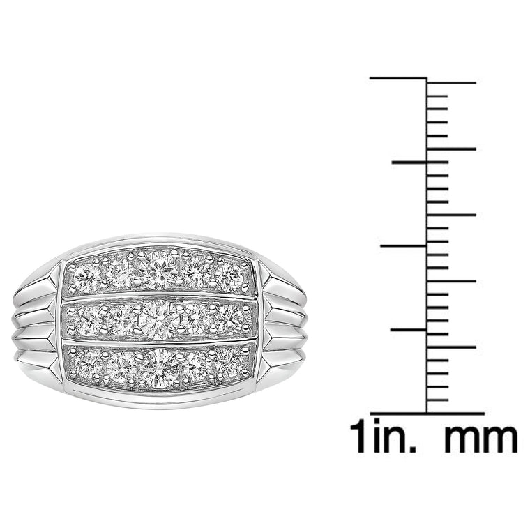 Ribbed Cluster Ring in Sterling Silver