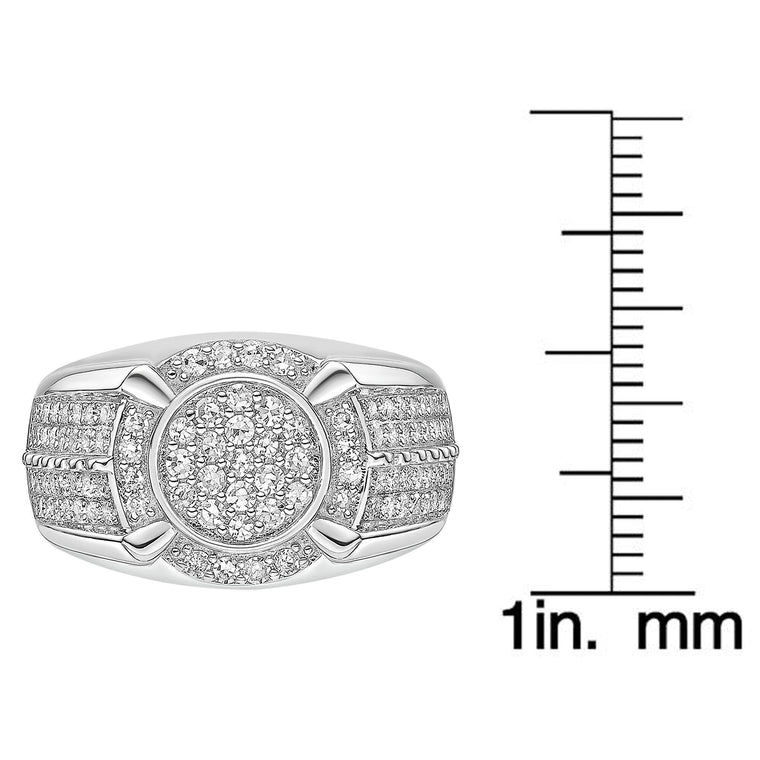 Pavé Halo Ring in Sterling Silver