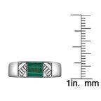 Men's Malachite Ring in Sterling Silver