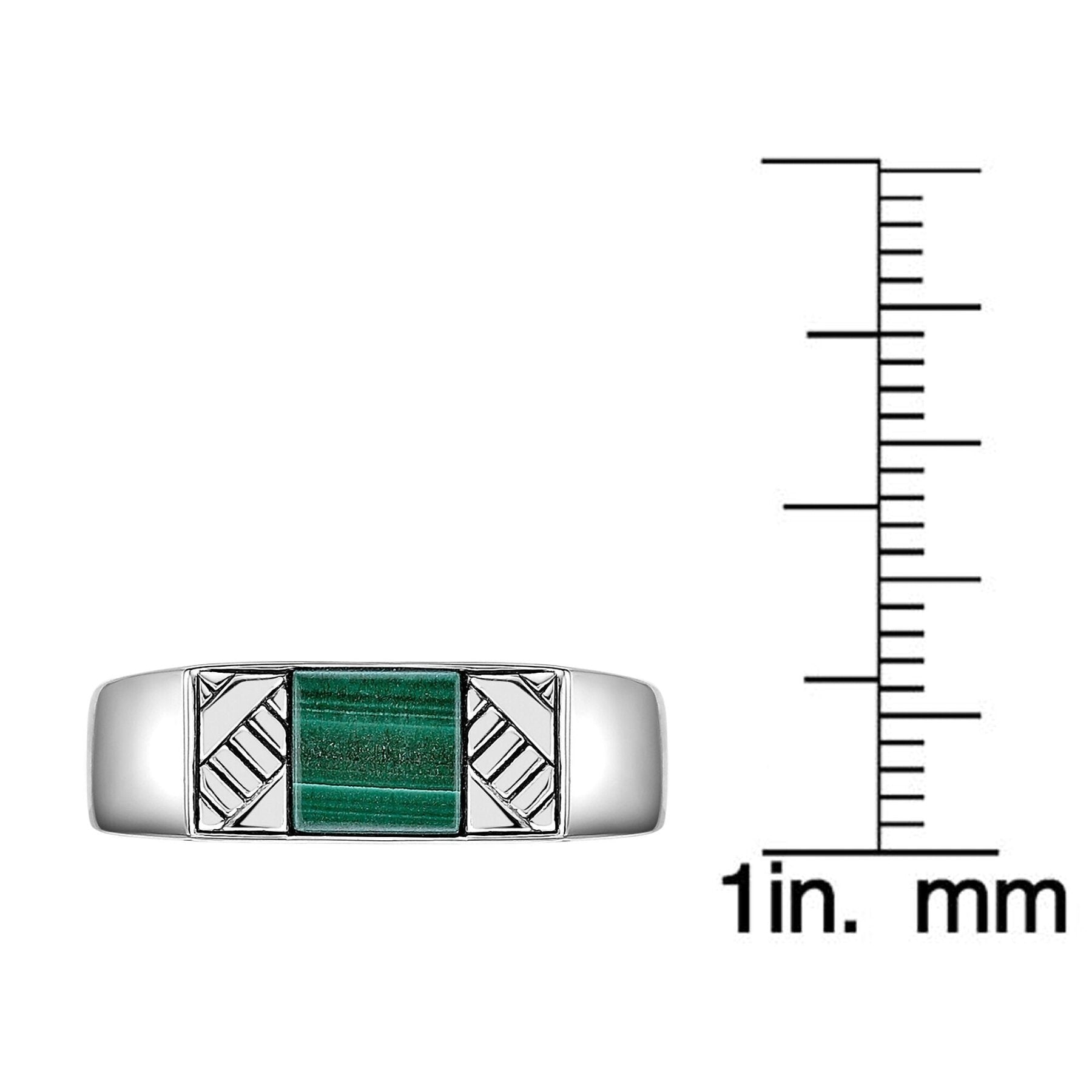 Men's Malachite Ring in Sterling Silver