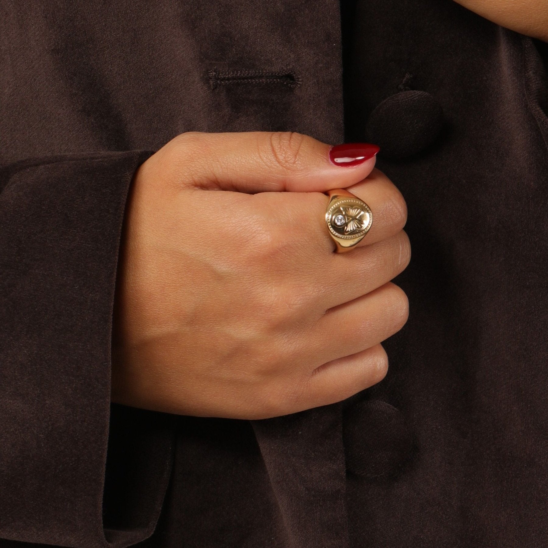 Butterfly Signet Ring