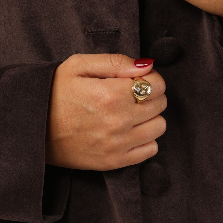 Butterfly Signet Ring