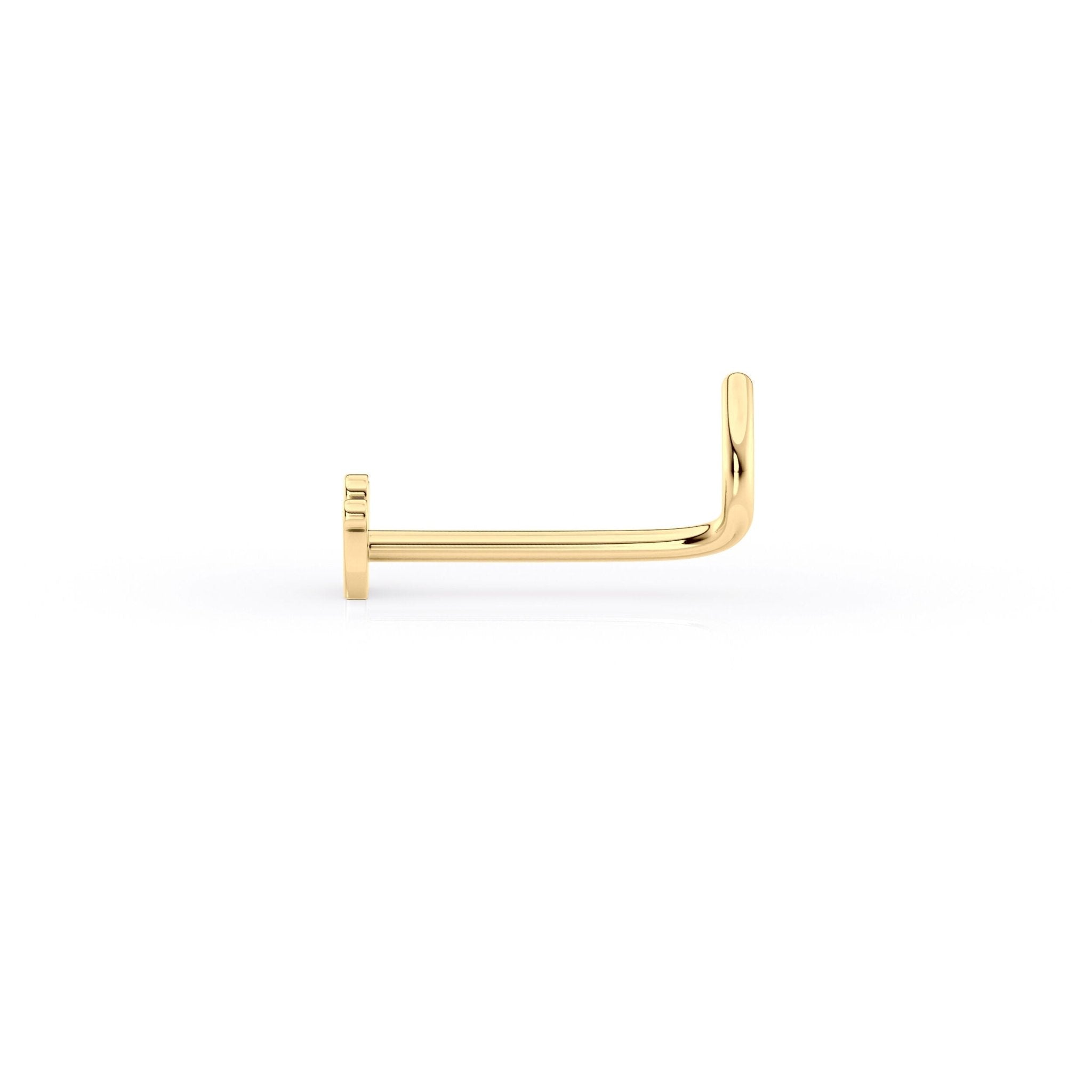 14K Crown Curved Nose Ring - 20G