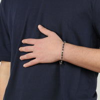 Beaded Bracelet in Black Ion Plated Stainless Steel