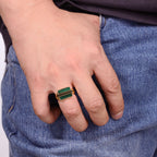 Men's Black Onyx & Resin Ring in Sterling Silver