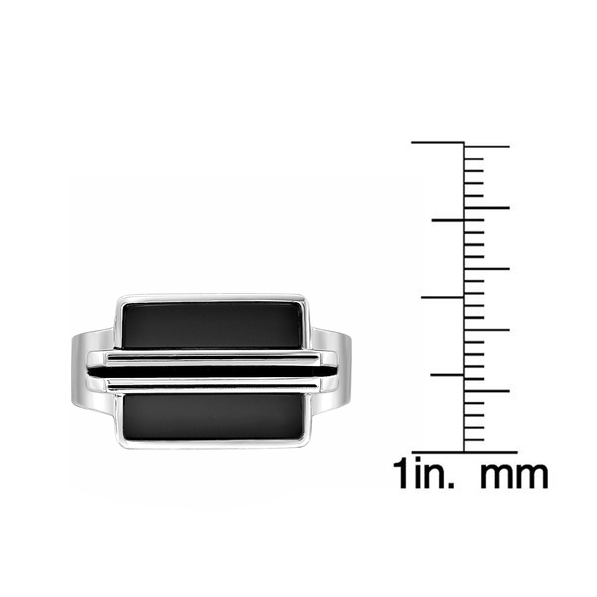 Men's Black Onyx & Resin Ring in Sterling Silver