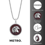 Round Eagle Pendant in Brown Obsidian and Serling Silver