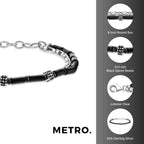 Men's Black Agate and Black Spinel Bracelet in Sterling Silver