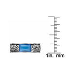 Men's Royal Blue Agate Woven Band in Sterling Silver