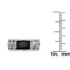 Men's Black Onyx Woven Band in Sterling Silver