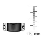 Men's Black Onyx Geometric Ring in Sterling Silver