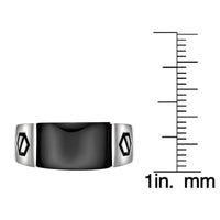 Men's Black Onyx Geometric Ring in Sterling Silver