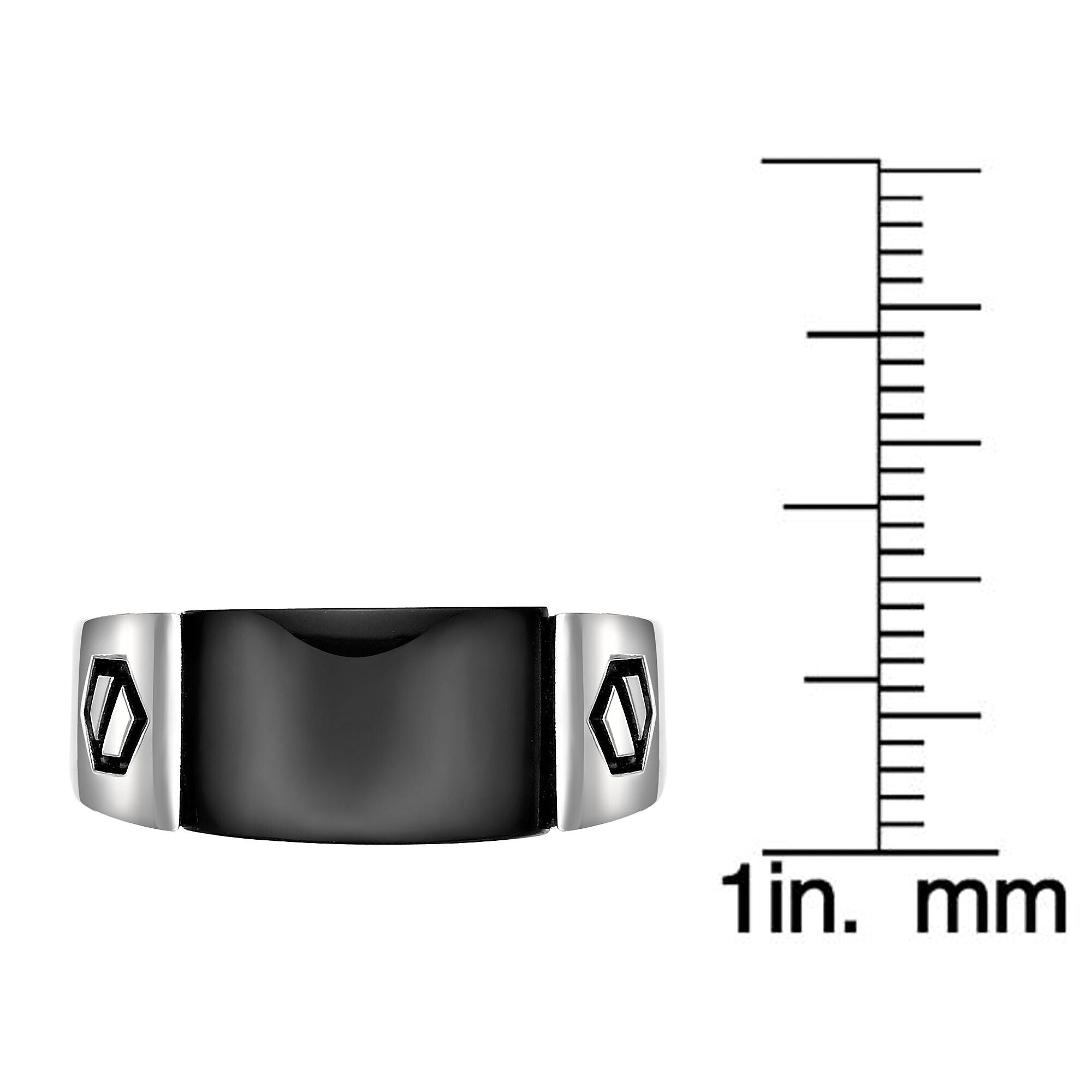 Men's Black Onyx Geometric Ring in Sterling Silver