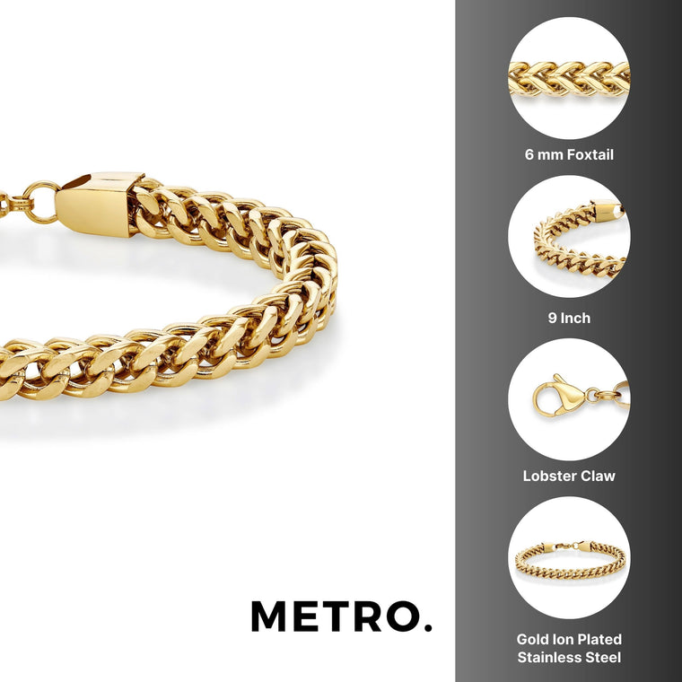 Thick Bracelet in Gold Ion Plated Stainless Steel