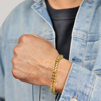 Thick Bracelet in Gold Ion Plated Stainless Steel