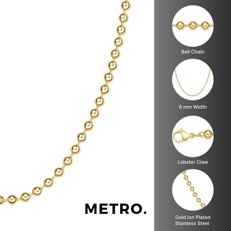 Stainless Steel Replacement Ball Chain, 20-30 inch