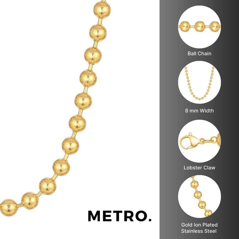 Stainless Steel Replacement Ball Chain, 20-30 inch