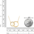 Yellow Gold Plated Sterling Silver Interlocking Diamond Necklace