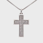 Men's Lab Grown Diamond Cross Pendant in Sterling Silver (1/2 ct. tw.)